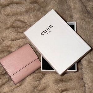 Celine Blush Leather Wallet with Box